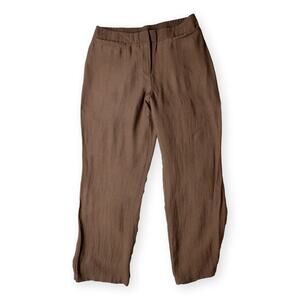 Chico's Travelers Brown Lightweight Straight Leg Pants 12